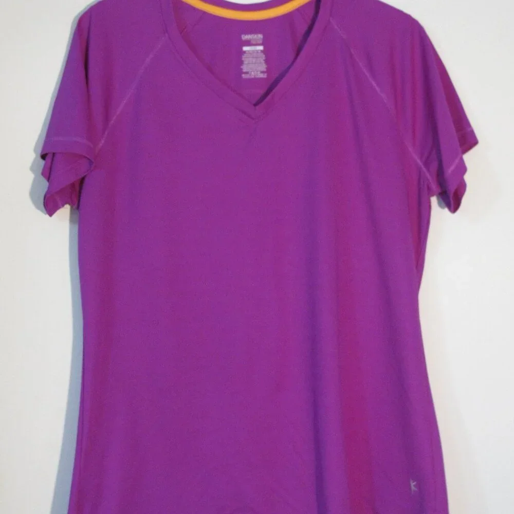 ** Danskin Purple Athletic Blouse XL Loose Fit Workout Gym Athleisure Shirt - Picture 1 of 3